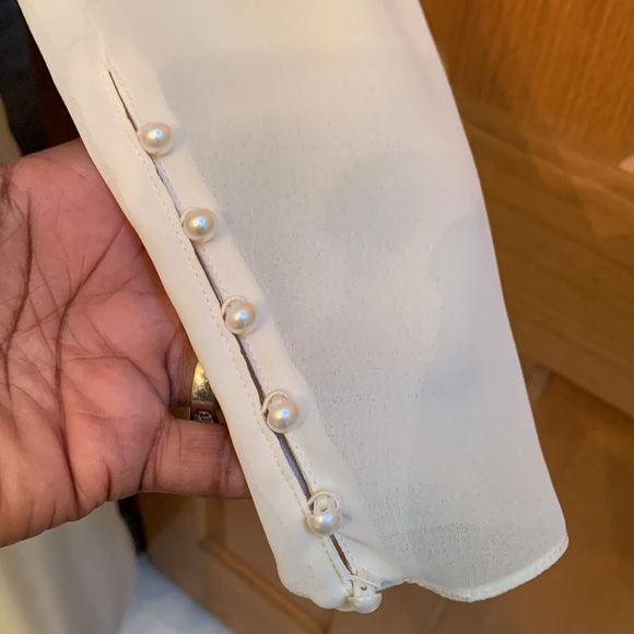 Vintage Ivory cream oversized floral lace collar church dress large - Picture 10 of 17